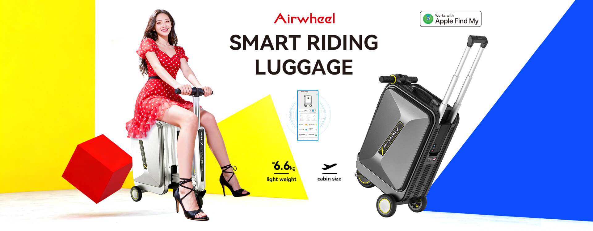 Airwheel rideable suitcase